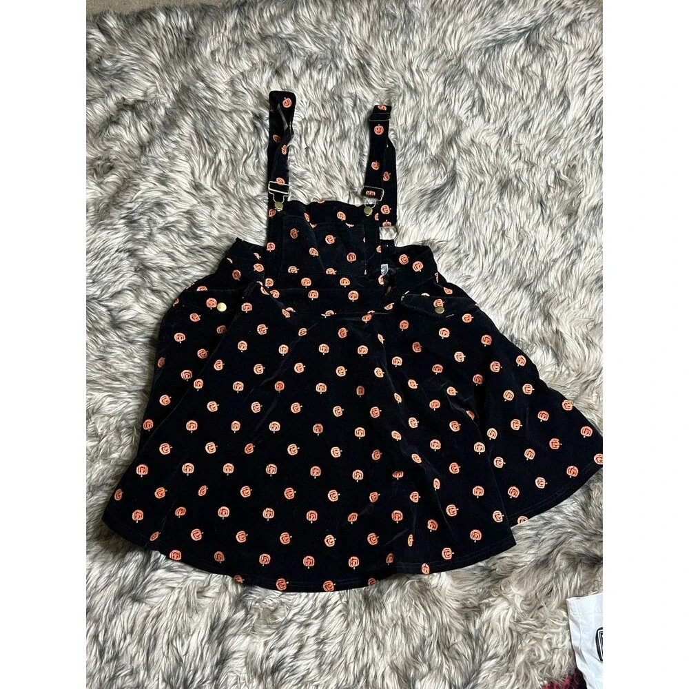 Unique Vintage Pumpkin Overalls Dress Women Sz XL